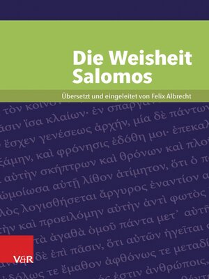 cover image of Die Weisheit Salomos